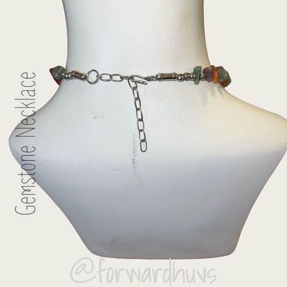 Semi-Precious Gemstone Cluster Necklace - Picture 5 of 11